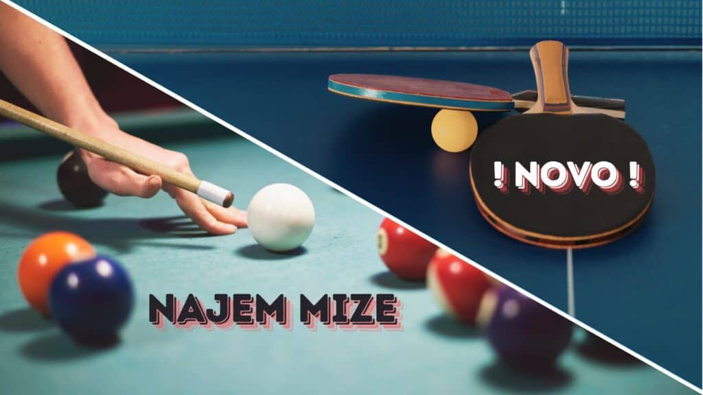 Najem mize za igranje biljarda ali namiznega tenisa